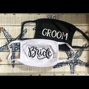 Set of 2 Bride and Groom Face Mask